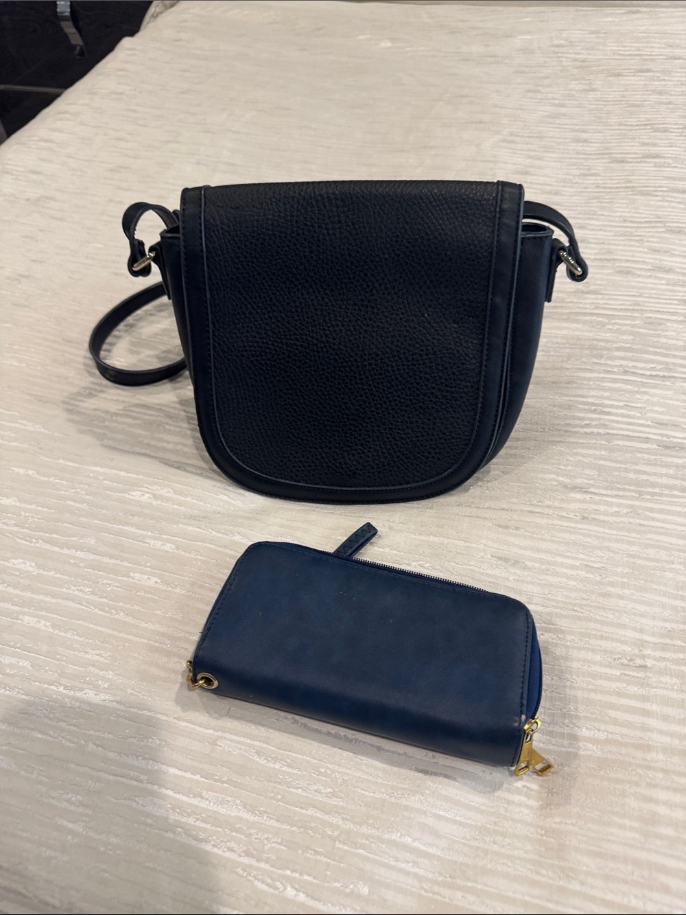 Classic Black Leather Crossbody Bag by